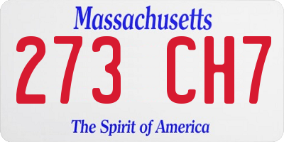 MA license plate 273CH7