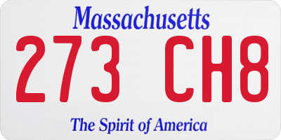 MA license plate 273CH8