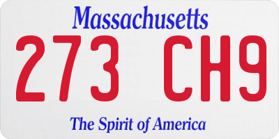 MA license plate 273CH9