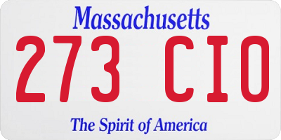 MA license plate 273CI0