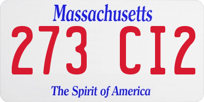 MA license plate 273CI2