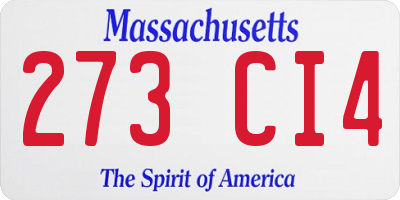 MA license plate 273CI4