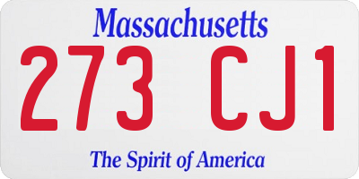 MA license plate 273CJ1