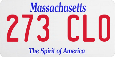 MA license plate 273CL0
