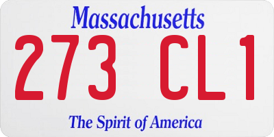 MA license plate 273CL1