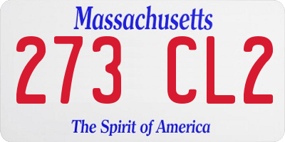 MA license plate 273CL2