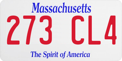 MA license plate 273CL4