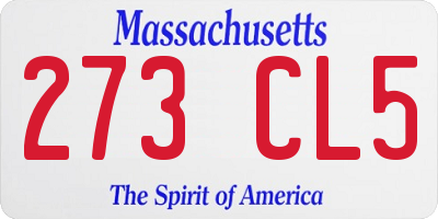 MA license plate 273CL5