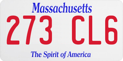 MA license plate 273CL6