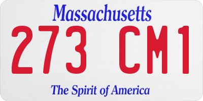 MA license plate 273CM1