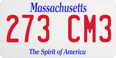 MA license plate 273CM3