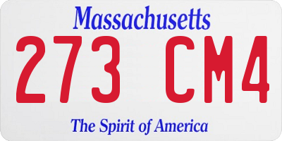 MA license plate 273CM4