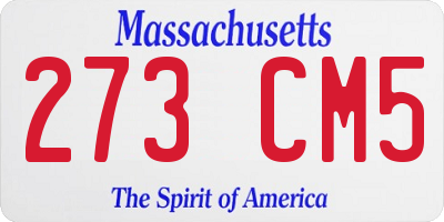 MA license plate 273CM5