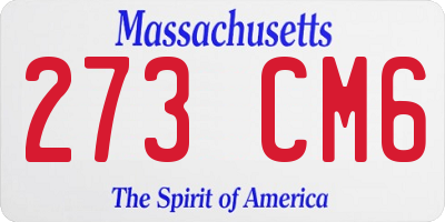 MA license plate 273CM6