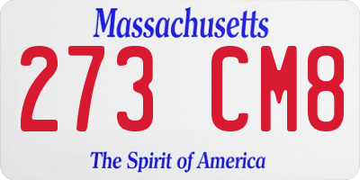 MA license plate 273CM8