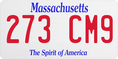 MA license plate 273CM9