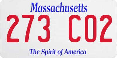 MA license plate 273CO2