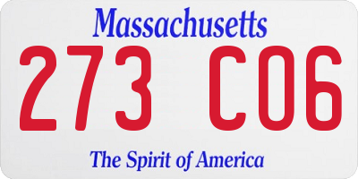 MA license plate 273CO6