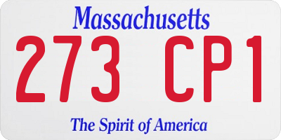 MA license plate 273CP1