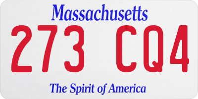 MA license plate 273CQ4