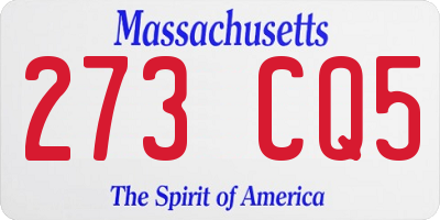 MA license plate 273CQ5