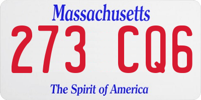 MA license plate 273CQ6