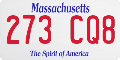 MA license plate 273CQ8