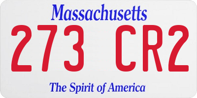 MA license plate 273CR2