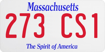 MA license plate 273CS1