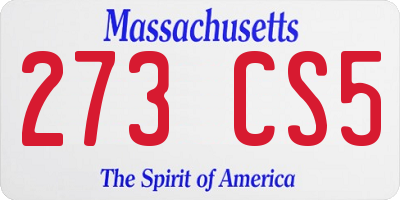 MA license plate 273CS5