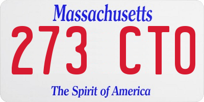 MA license plate 273CT0