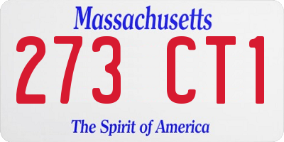 MA license plate 273CT1