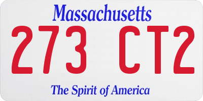 MA license plate 273CT2