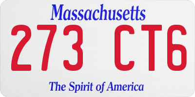 MA license plate 273CT6