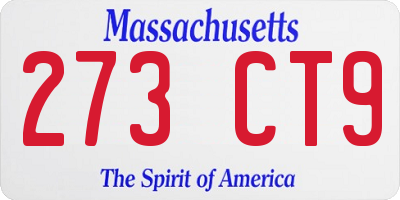 MA license plate 273CT9