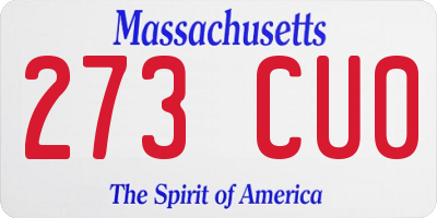 MA license plate 273CU0