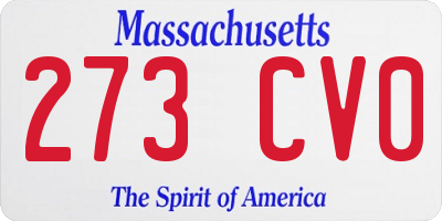 MA license plate 273CV0