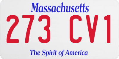 MA license plate 273CV1