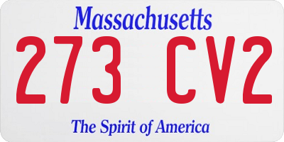 MA license plate 273CV2