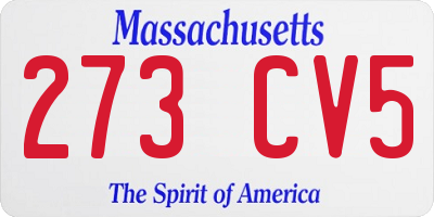 MA license plate 273CV5