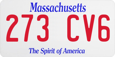 MA license plate 273CV6