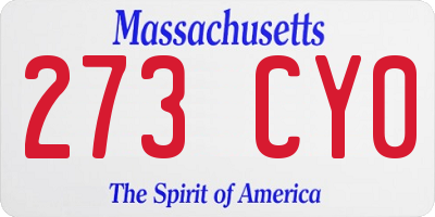 MA license plate 273CY0