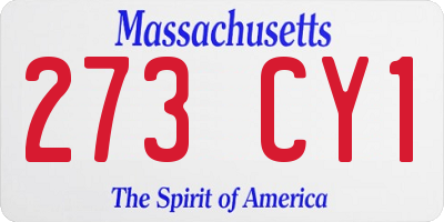 MA license plate 273CY1