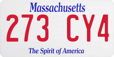 MA license plate 273CY4