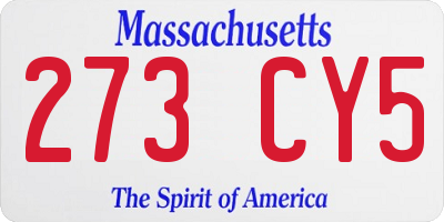 MA license plate 273CY5