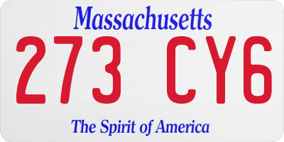 MA license plate 273CY6