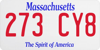 MA license plate 273CY8
