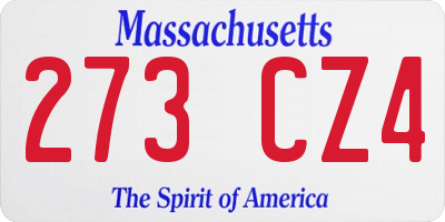 MA license plate 273CZ4