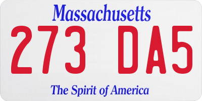MA license plate 273DA5