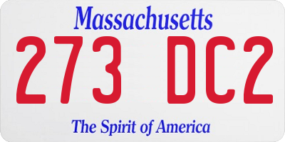 MA license plate 273DC2